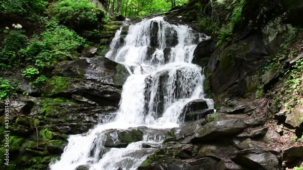 Waterfall Shypit in the Carpathian Mountains, near village Pylypets, Transcarpathian Waterfall Shypit in the Carpathian Mountains, near village Pylypets, Transcarpathian