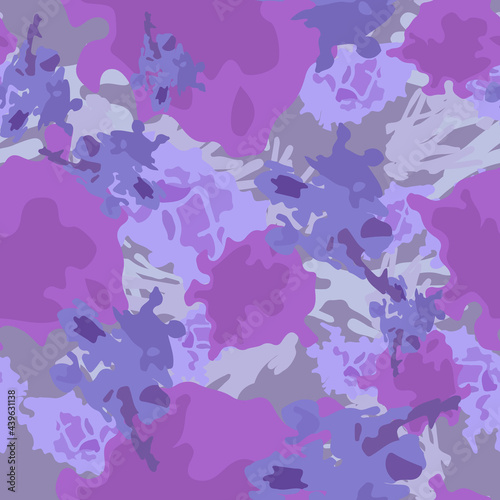 UFO camouflage of various shades of violet, purple and gre colors