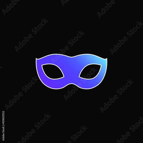 Black Carnival Mask Shape blue gradient vector icon