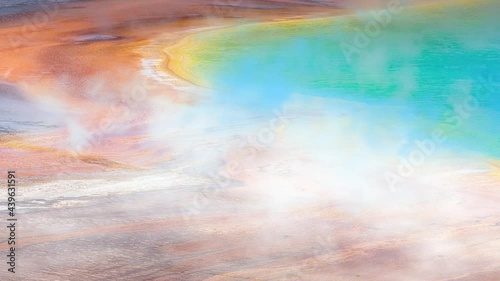 Mist rising from the Grand Prismatic Spring Yellowstone 