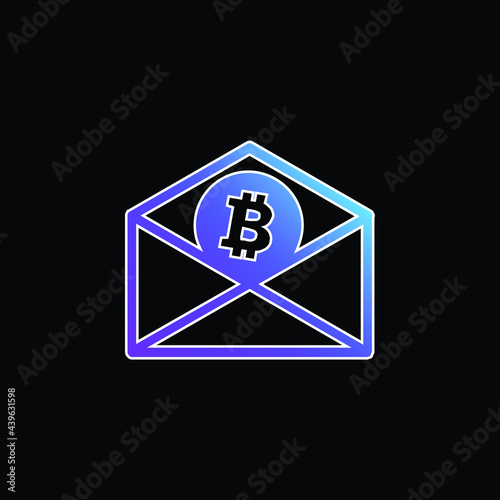 Free Download Bitcoin Inside A Mail Envelope Outline blue gradient vector icon - GFXLoad