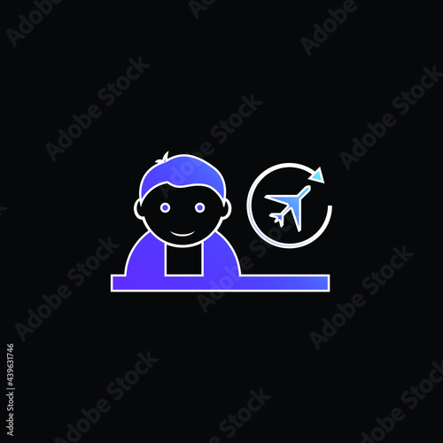 Boy blue gradient vector icon