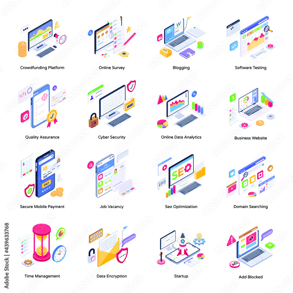 Set of Social Media Isometric Illustration
Set of Social Media Isometric Illustration