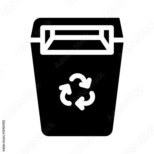 recycling garbage can canteen glyph icon vector. recycling garbage can canteen sign. isolated contour symbol black illustration