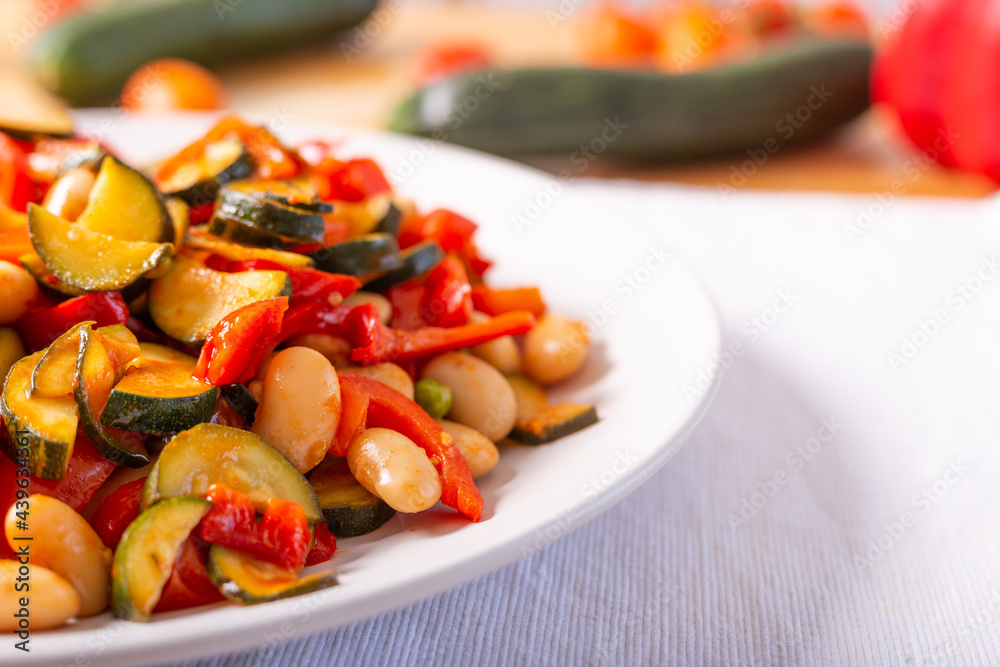 Side dish of beans and vegetables Side dish of beans and vegetables