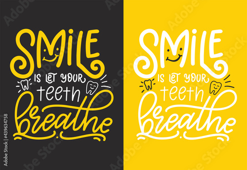 Inspirational quote with smile design. Hand drawn letterign for poster  card  banner. Modern calligraphy lifestyle slogan for decorative typography. Vector illustration
