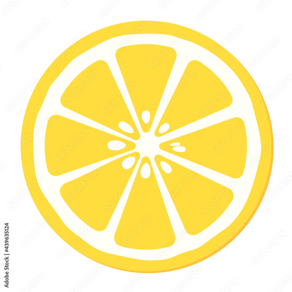 simple yellow and white slice of lemon vector illustration simple yellow and white slice of lemon vector illustration