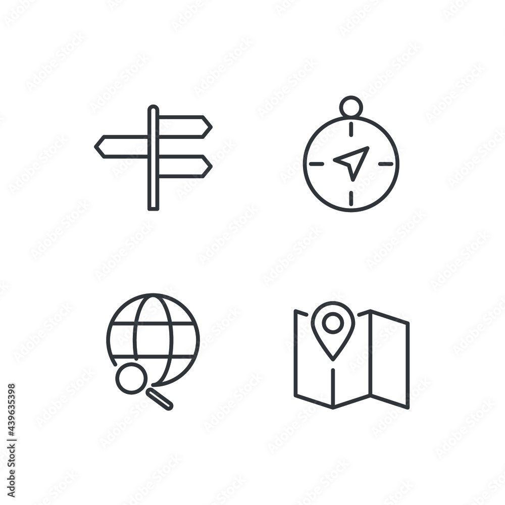 navigation set icon, isolated navigation set sign icon, vector illustration navigation set icon, isolated navigation set sign icon, vector illustration