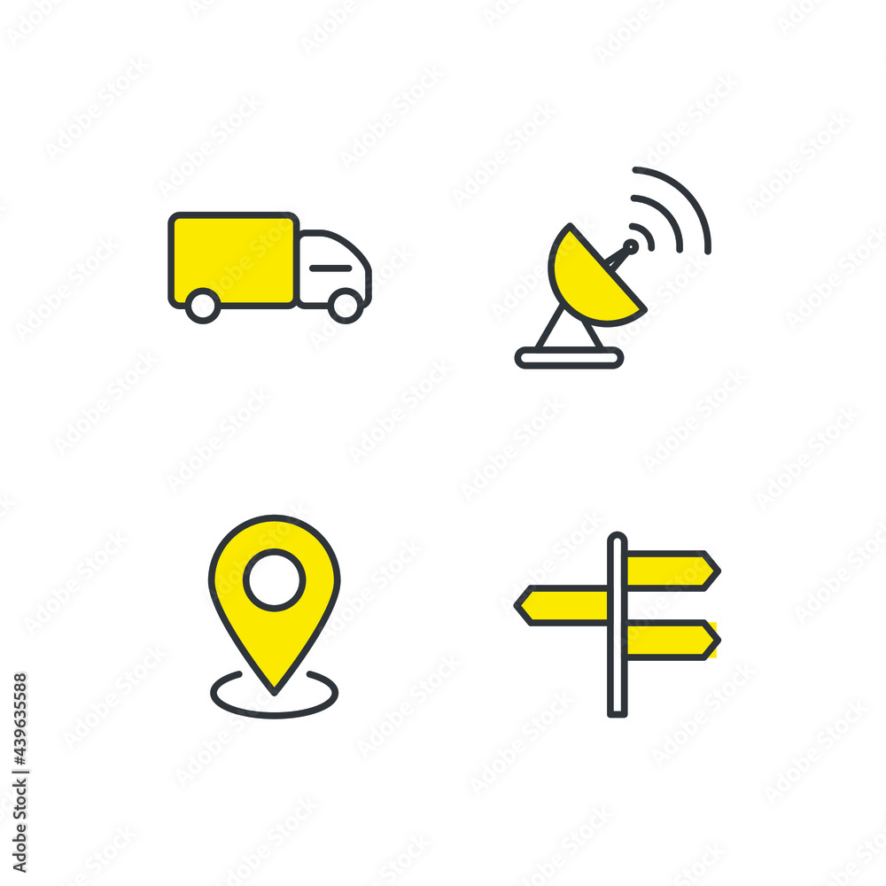 navigation set icon, isolated navigation set sign icon, vector illustration navigation set icon, isolated navigation set sign icon, vector illustration