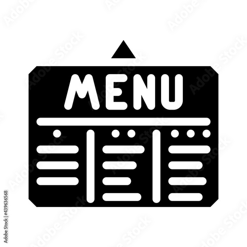 menu canteen glyph icon vector. menu canteen sign. isolated contour symbol black illustration