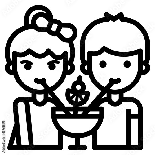Lovers drink cocktail