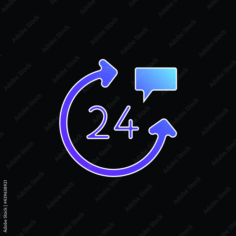 24 Hours blue gradient vector icon 24 Hours blue gradient vector icon