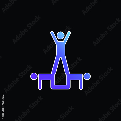 Acrobatics Acrobats Group Silhouette blue gradient vector icon