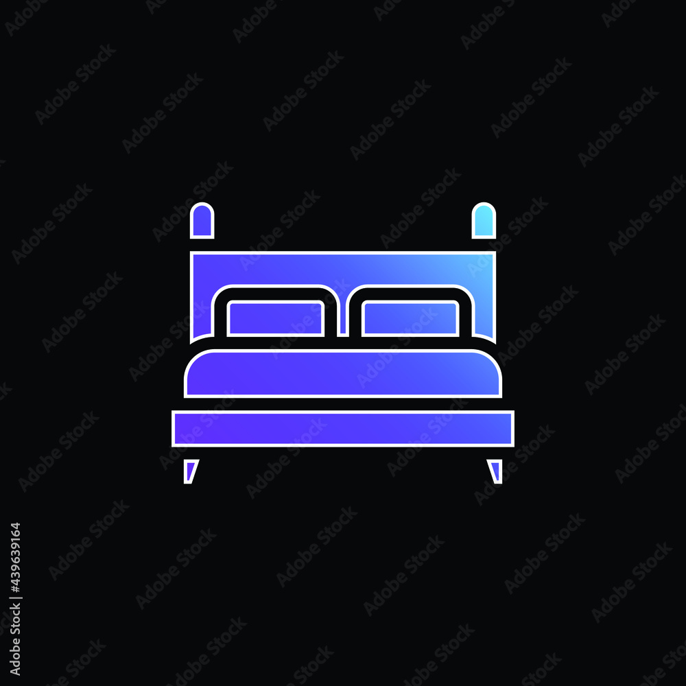 Bed blue gradient vector icon Bed blue gradient vector icon
