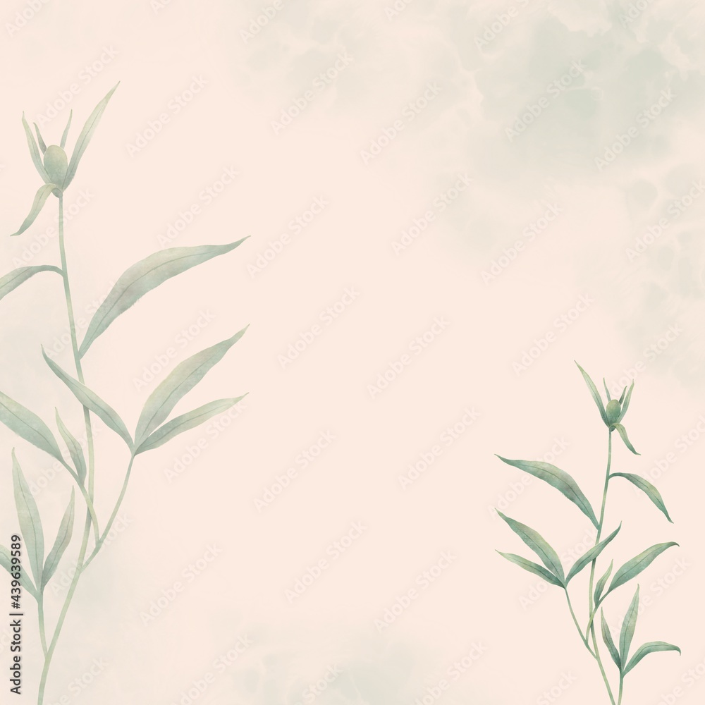 Naklejka premium Template with floral elements for background, social media posts