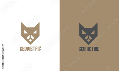 Abstract geometric dog logo vector. Animals logo template isolated on white