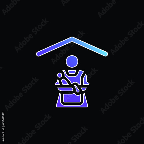 Babysitting blue gradient vector icon
