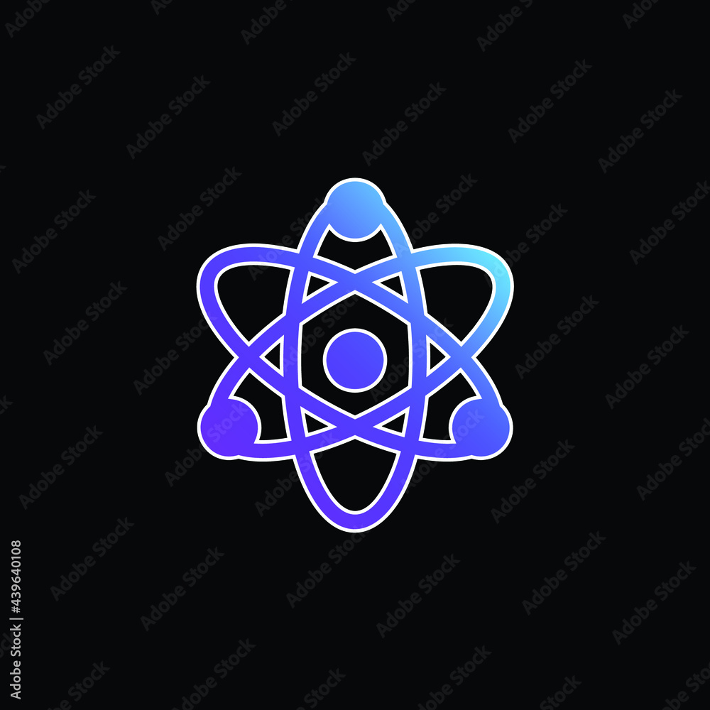 Atom blue gradient vector icon Atom blue gradient vector icon