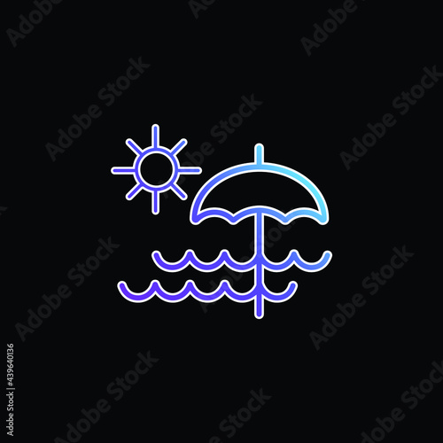 Beach Day blue gradient vector icon