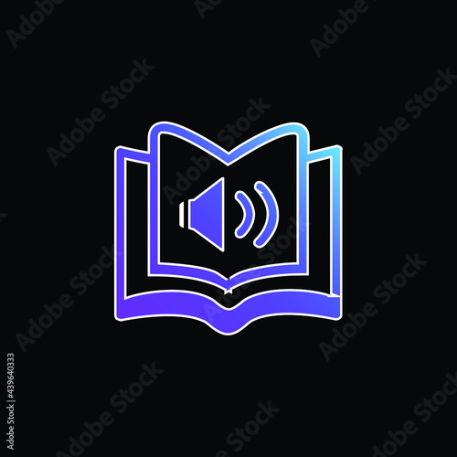 Audio Book blue gradient vector icon