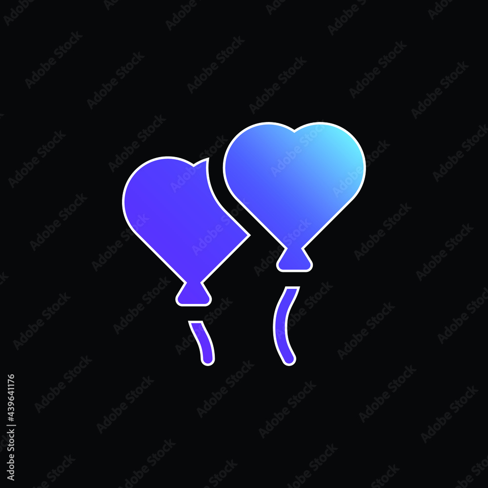 Balloon blue gradient vector icon Balloon blue gradient vector icon