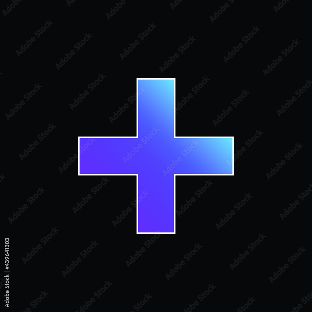 Addition Sign blue gradient vector icon
