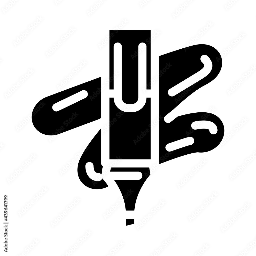 marker stationery glyph icon vector. marker stationery sign. isolated contour symbol black illustration marker stationery glyph icon vector. marker stationery sign. isolated contour symbol black illustration