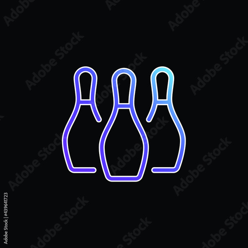 Bowling Pins blue gradient vector icon