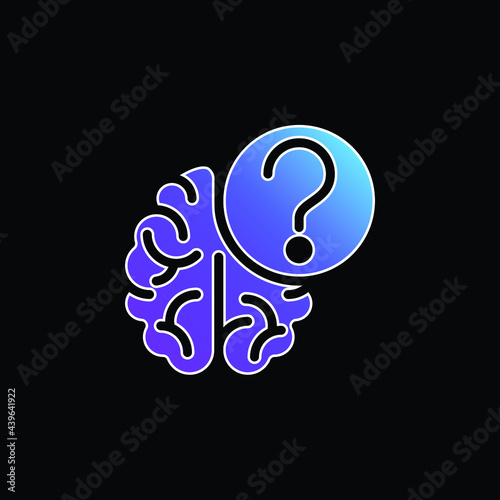 Brain blue gradient vector icon