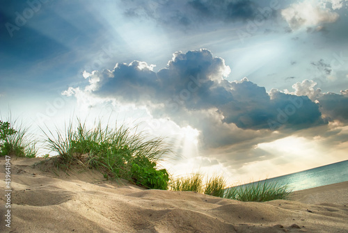 July Sunset of Indiana Dunes photo