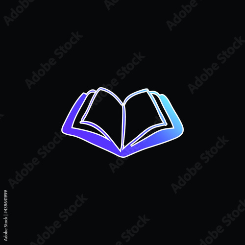 Book Hand Drawn Opened Tool blue gradient vector icon
