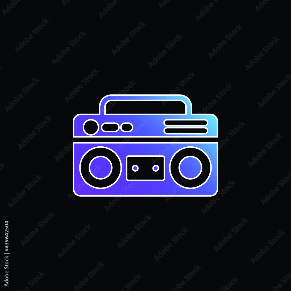 Boombox blue gradient vector icon Boombox blue gradient vector icon
