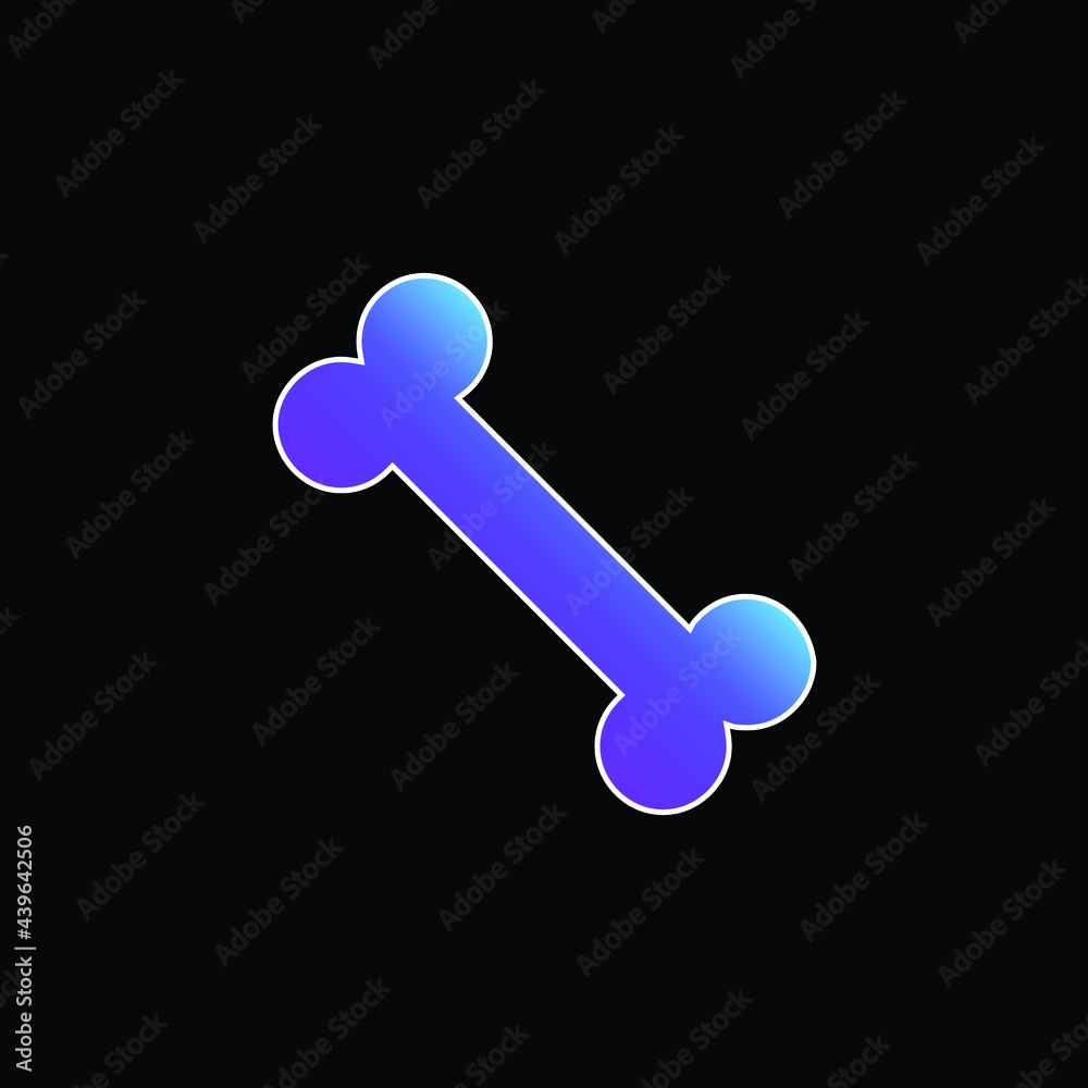 Bone blue gradient vector icon Bone blue gradient vector icon