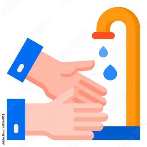handwash flat style icon
