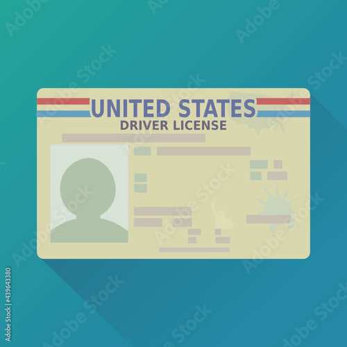 United States driver's license (flat design)