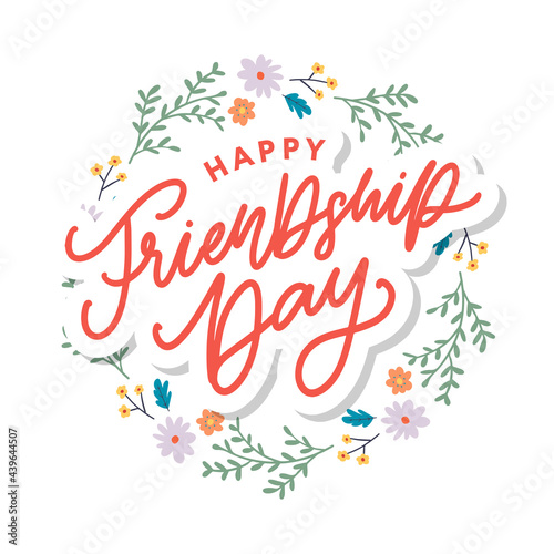 Happy Friendship Day greeting card. For poster, flyer, banner for website template, cards, posters, logo. Vector illustration.