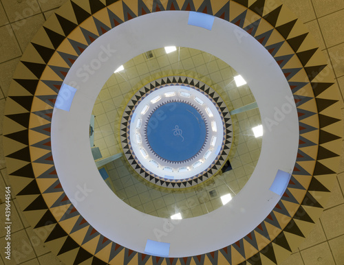 San Jose, California - June 12, 2021: Interior of Dome at the Sikh Gurdwara photo