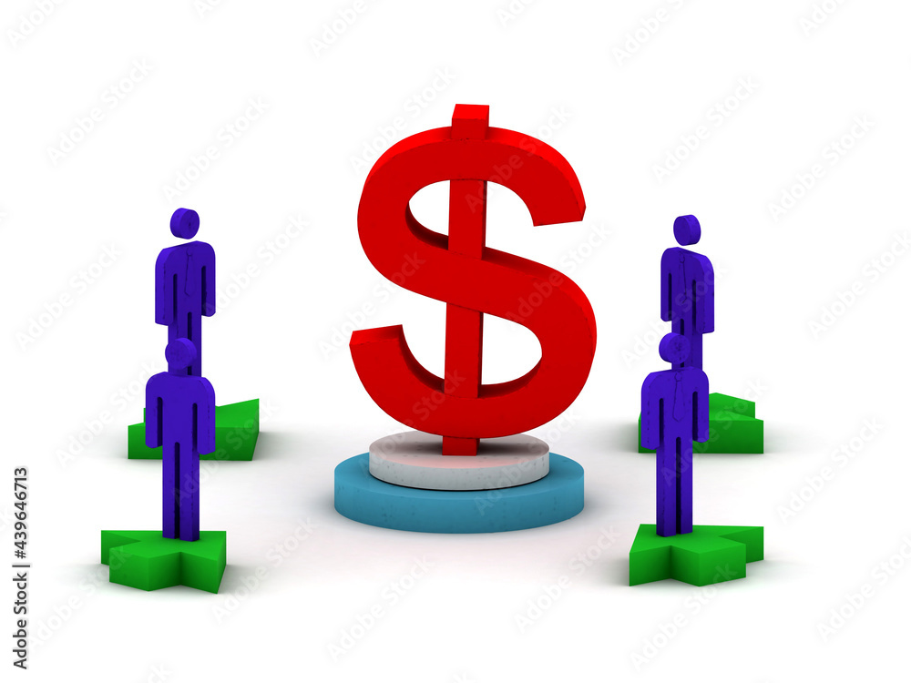 3d rendering Stock market online business concept. business theme