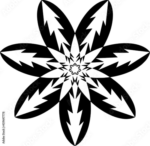 black and white flower