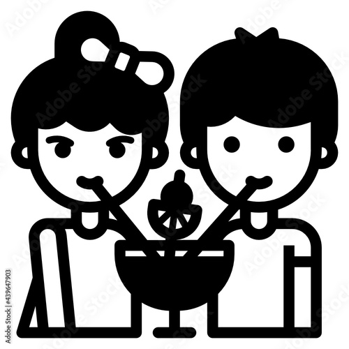 Lovers drink cocktail