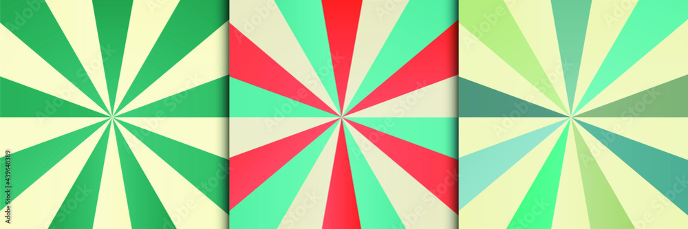 Abstract colored ray burst pattern brochure template set - vector page background design