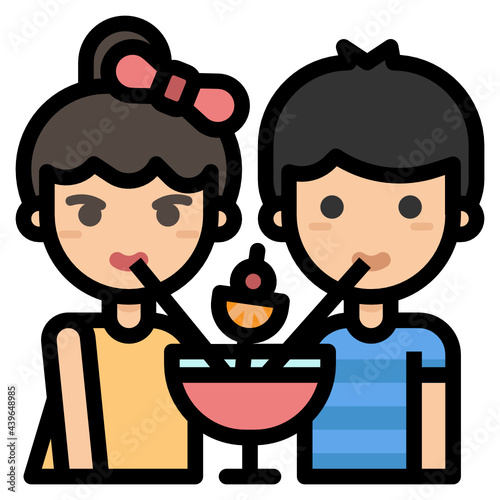 Lovers drink cocktail