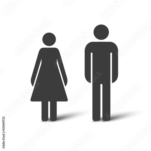 Couple icon, man and woman simple sign. Stick figure simple icons. Vector illustration