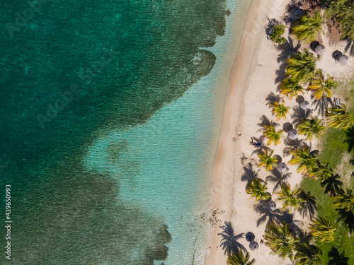 Caribbean sea beach,  Antilles islands aerial view
