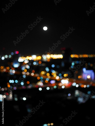 Defocused blur lights of night scape © D