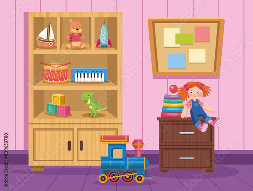 kids toys in playroom