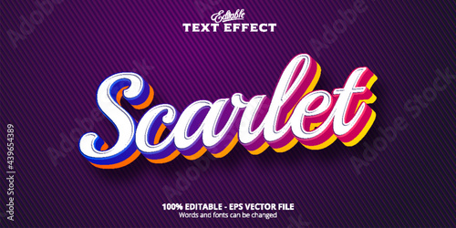 Scarlet text, editable text effect