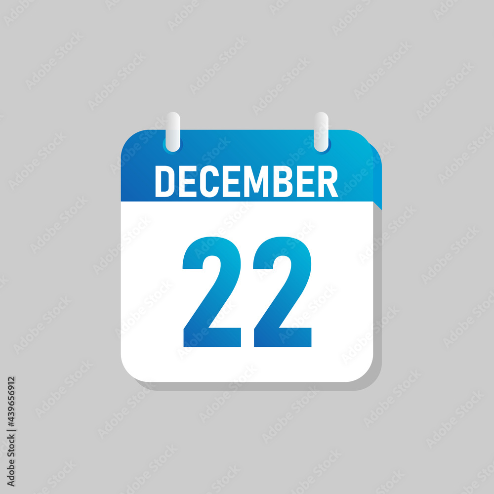 White daily calendar Icon December in a Flat Design style. Easy to edit Isolated vector Illustration. White daily calendar Icon December in a Flat Design style. Easy to edit Isolated vector Illustration.