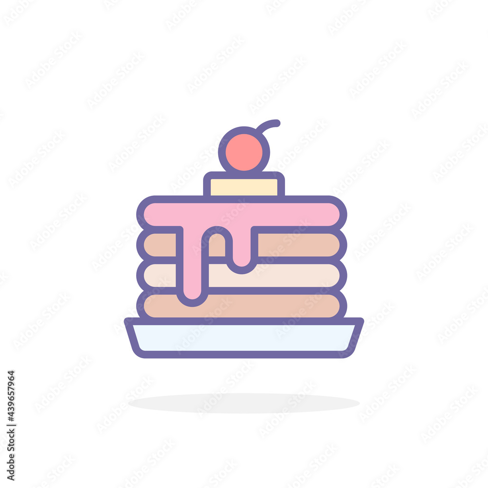 Pancake icon in filled outline style. Pancake icon in filled outline style.