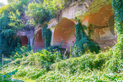 The ruined rampart of old  defensive fort, Fort Tarakaniv, Dubno, Ukraine photo